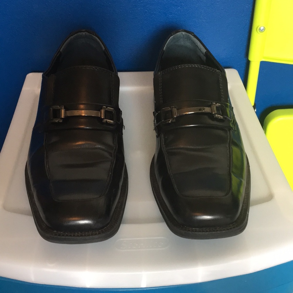 Men’s Alfani Black Leather Dress Shoes w/ Buckle